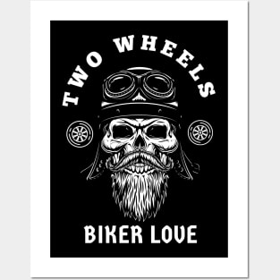 Two Wheels Biker Love Posters and Art